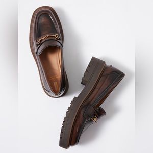 Sam Edelman Women’s 8.5m Chestnut Horsebit Platform Laurs Lug Sole Loafer Patent